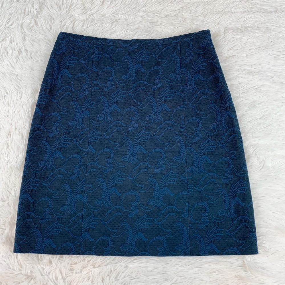 Piazza Sempione jacquard pencil skirt‎ navy blue Made in Italy